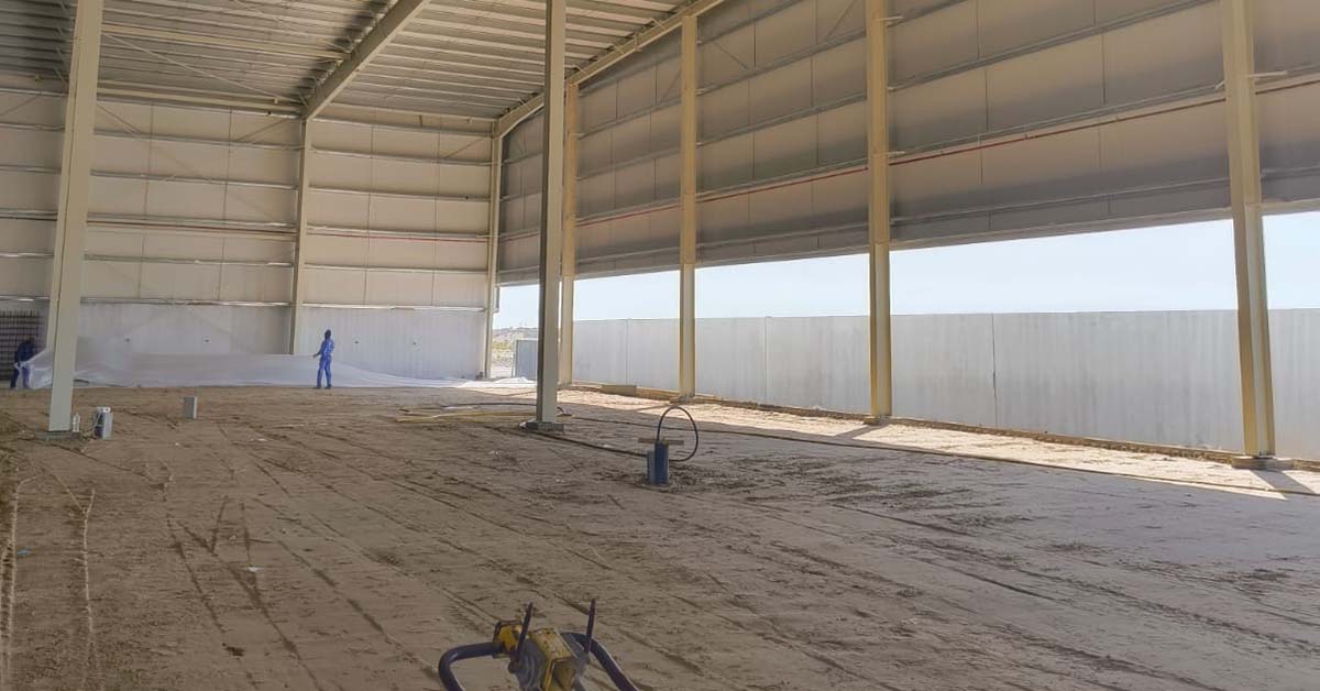 Warehouse construction shell project in Dubai